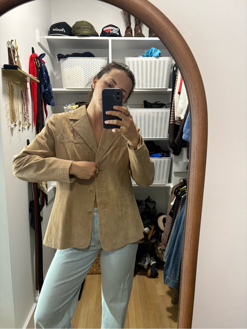 Liz Claiborne Tan Suede Blazer Jacket